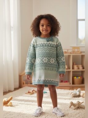 Adrienne Vittadini Bambi Girls sweater dress. Size 24 months.